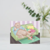 Het Briefkaart van de Kat van het Relaxing (Staand voorkant)