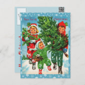 Het Briefkaart van de kerstboom (Voorkant / Achterkant)