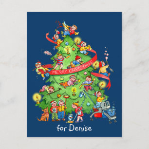 Het Briefkaart van de kerstboom schoonmaken