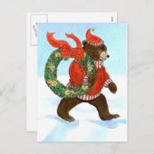 Het Briefkaart van de Kroon van Kerstmis van het (Voorkant / Achterkant)