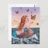 Het Briefkaart van de Kunst van de meermin - breng (Voorkant / Achterkant)