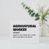 Het Briefkaart van de landarbeider - Funny Definit (Staand voorkant)