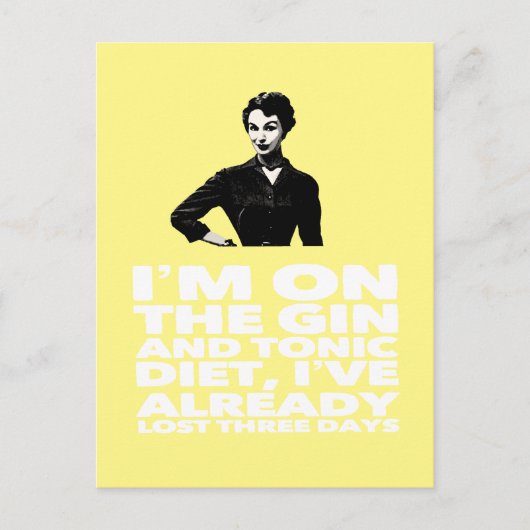 het Briefkaart van de  mevrouw Gin en Tonic Diet (Voorkant)
