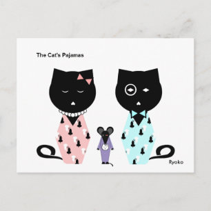 Het Briefkaart van de pyjama van de kat