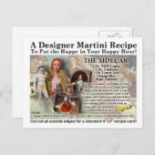 Het Briefkaart van de Sidecar Cocktail dat wordt o (Voorkant / Achterkant)