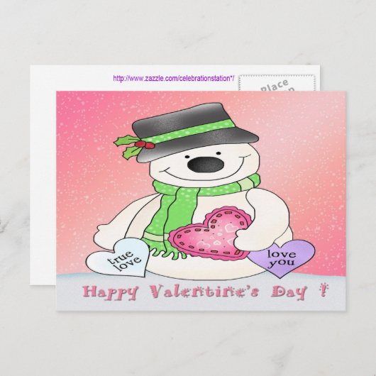 Het Briefkaart van de Sneeuwman van de (Voorkant / Achterkant)