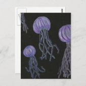 Het Briefkaart van de Stroom van kwallen (Voorkant / Achterkant)