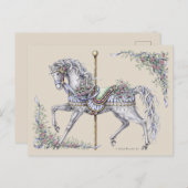 Het Briefkaart van de Tekening van het Paard van (Voorkant / Achterkant)