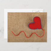 Het Briefkaart van de Valentijnsdag met rood hart (Voorkant / Achterkant)