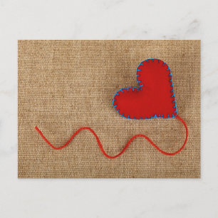 Het Briefkaart van de Valentijnsdag met rood hart