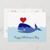 Het Briefkaart van de Valentijnsdag van de walvis (Voorkant / Achterkant)