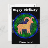 Het Briefkaart van de Verjaardag van de Ram (Voorkant / Achterkant)