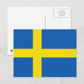 Het Briefkaart van de Vlag van Zweden (Voorkant / Achterkant)