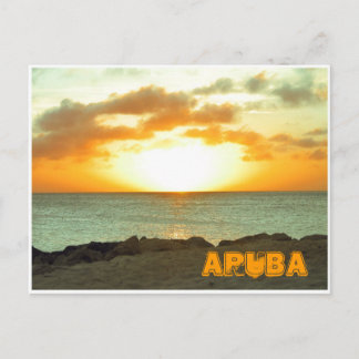 Het Briefkaart van de Zonsondergang van Aruba