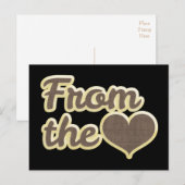 Het Briefkaart van de zwarte liefde van het hart (Voorkant / Achterkant)