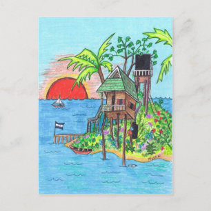 Het briefkaart van het eiland