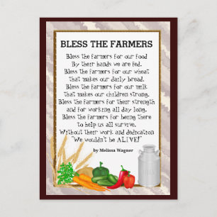 Het briefkaart van het gedicht van de Boeren