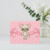 Het Briefkaart van het Kat van Kawaii (Staand voorkant)