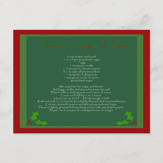 Het Briefkaart van het Recept van het Koekje van