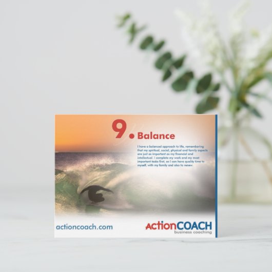 Het Briefkaart van het saldo - 14 Punten van (Staand voorkant)