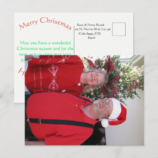 Het Briefkaart van Kerstmis (Voorkant / Achterkant)