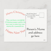 Het Briefkaart van Kerstmis (Achterkant)