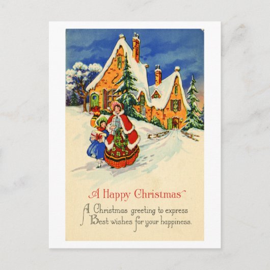 Het Briefkaart van Kerstmis (ca. 1920) (Voorkant)