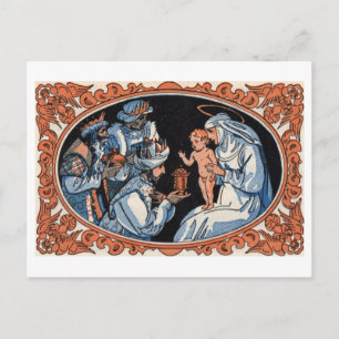 Het briefkaart van Kerstmis: Mary, Jesus en
