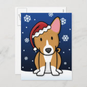Het Briefkaart van Kerstmis van Basenji van Kawaii (Voorkant / Achterkant)