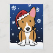Het Briefkaart van Kerstmis van Basenji van Kawaii (Voorkant)