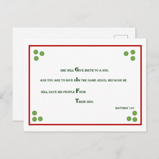 Het Briefkaart van Kerstmis van het Vers van de (Voorkant / Achterkant)