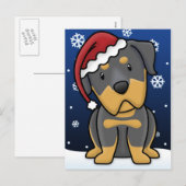 Het Briefkaart van Kerstmis van Rottweiler van (Voorkant / Achterkant)