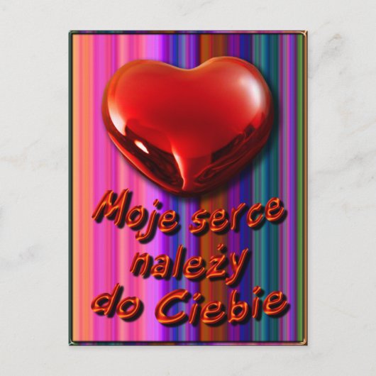Het Briefkaart van Valentijn in Pools (Voorkant)