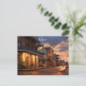 Het briefkaart "Winter Nights in New Orleans". (Staand voorkant)