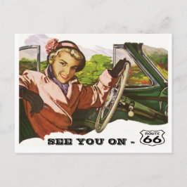 Het briefkaart ziet u op Route 66 - Retro PC van