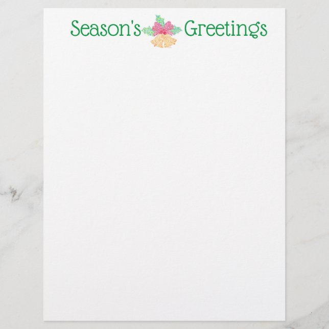 Het Briefpapier van Kerstmis van de Klokken van (Voorkant)