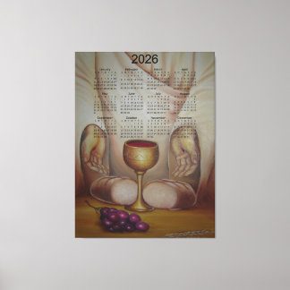 Het Brood des Levens: Heilige Eucharistie 2026 Kal Canvas Afdruk