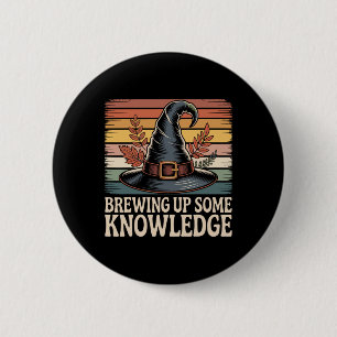 Het brouwen van wat kennis Halloween ontwerp Ronde Button 5,7 Cm