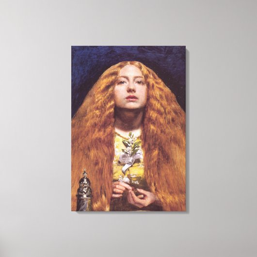 Het bruidsmeisje (door John Everett Millais) Canvas Afdruk (Voorkant)
