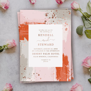 Het bruiloft van de kunstenaar is een felmoderne a folie uitnodiging