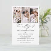 Het bruiloft van de minieme witte bruiloft met fot kaart (Staand voorkant)