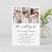 Het bruiloft van de minieme witte bruiloft met fot kaart (Staand voorkant)