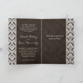 Het Bruine Damast van het Wenskaart van de (Binnen)