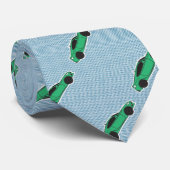 Het BRZ-Stropdas - Licht blauw/groen Stropdas (Opgerold)