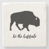 Het Buffalo Silhouette Marble Stone Onderzetter (Voorkant)