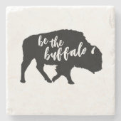 Het Buffalo Silhouette Marble Stone Onderzetter (Voorkant)