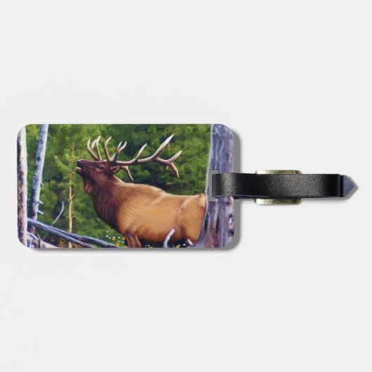 Het Bugler Elk Bull Bagagelabel (Achterkant horizontaal)