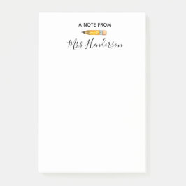 Het cadeau van de leraar geeft een potlood briefpa post-it® notes