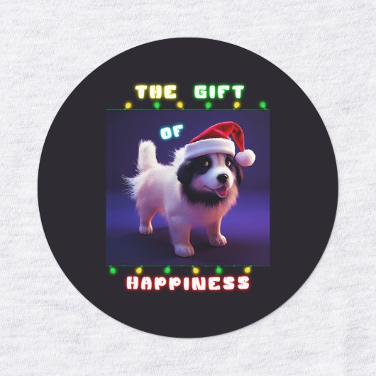 Het cadeautje van geluk puppy 25 december kerstmis labels (Design 2)