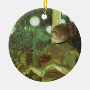 Het Cafe Concert van Edgar Degas, Vintage Fine Art Keramisch Ornament